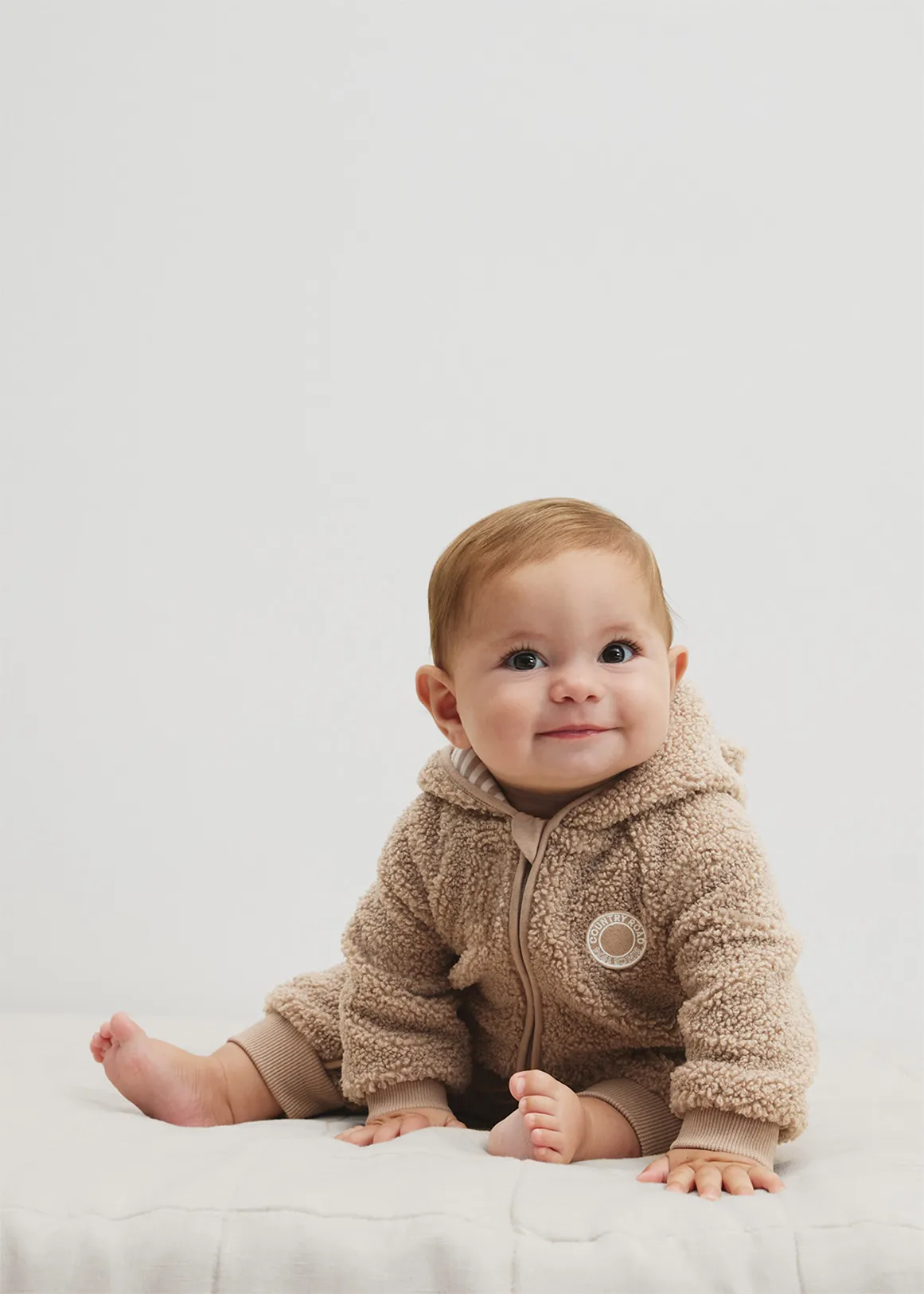 Sherpa Hooded Jumpsuit - MUSHROOM