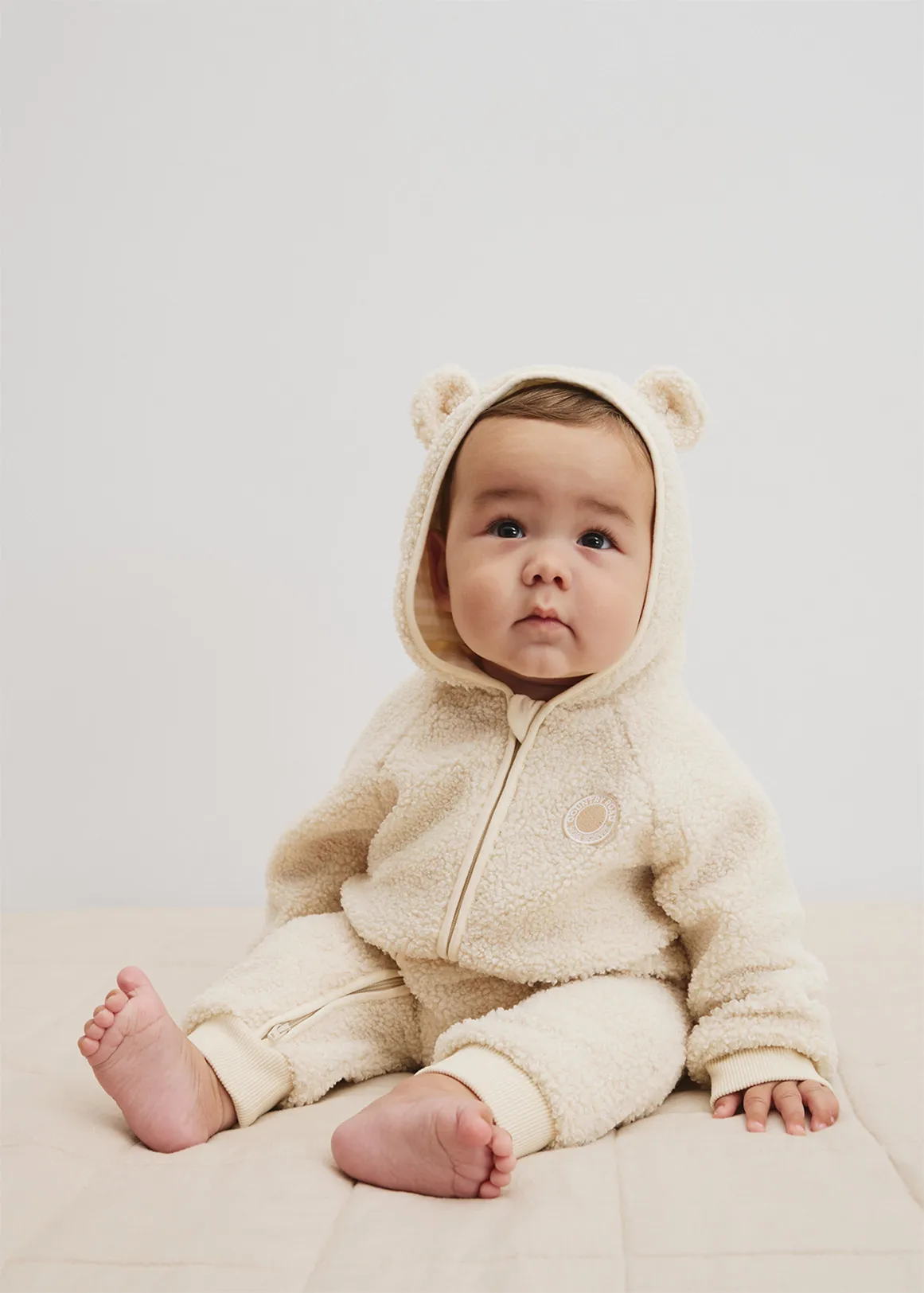 Sherpa Hooded Jumpsuit - OYSTER