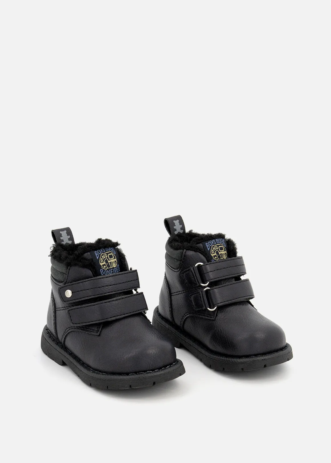 Sherpa Lined Worker Boots - NAVY