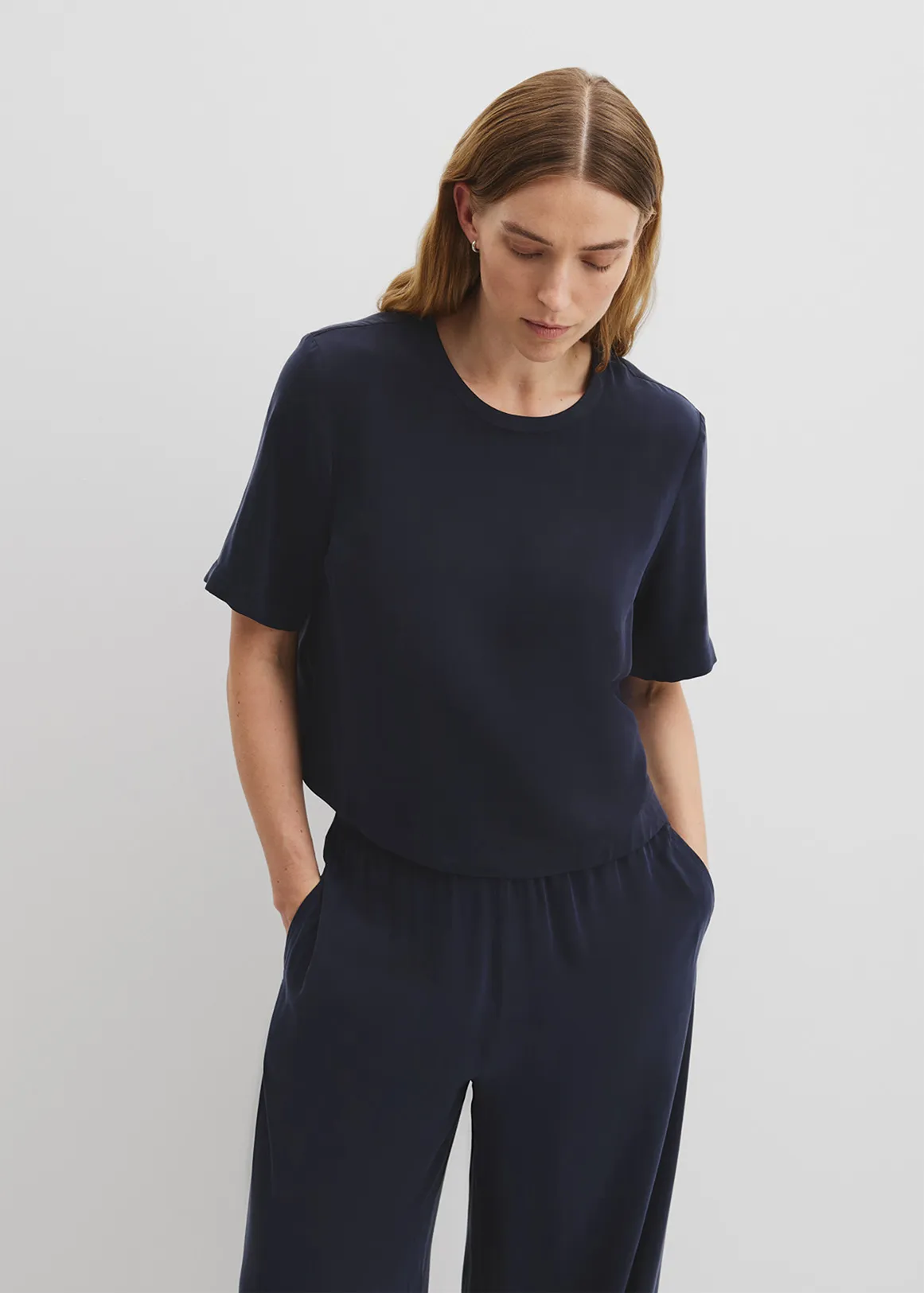 Short Sleeve Cupro Woven T-Shirt - TWILIGHT1