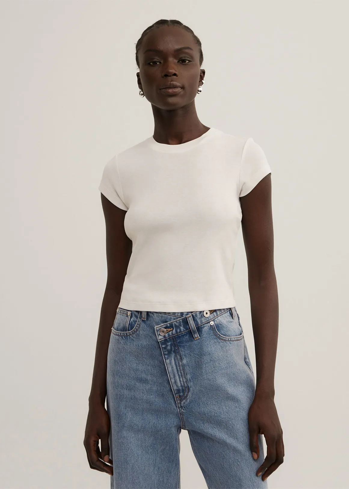 Short Sleeve Fitted T-Shirt - FRESH WHITE