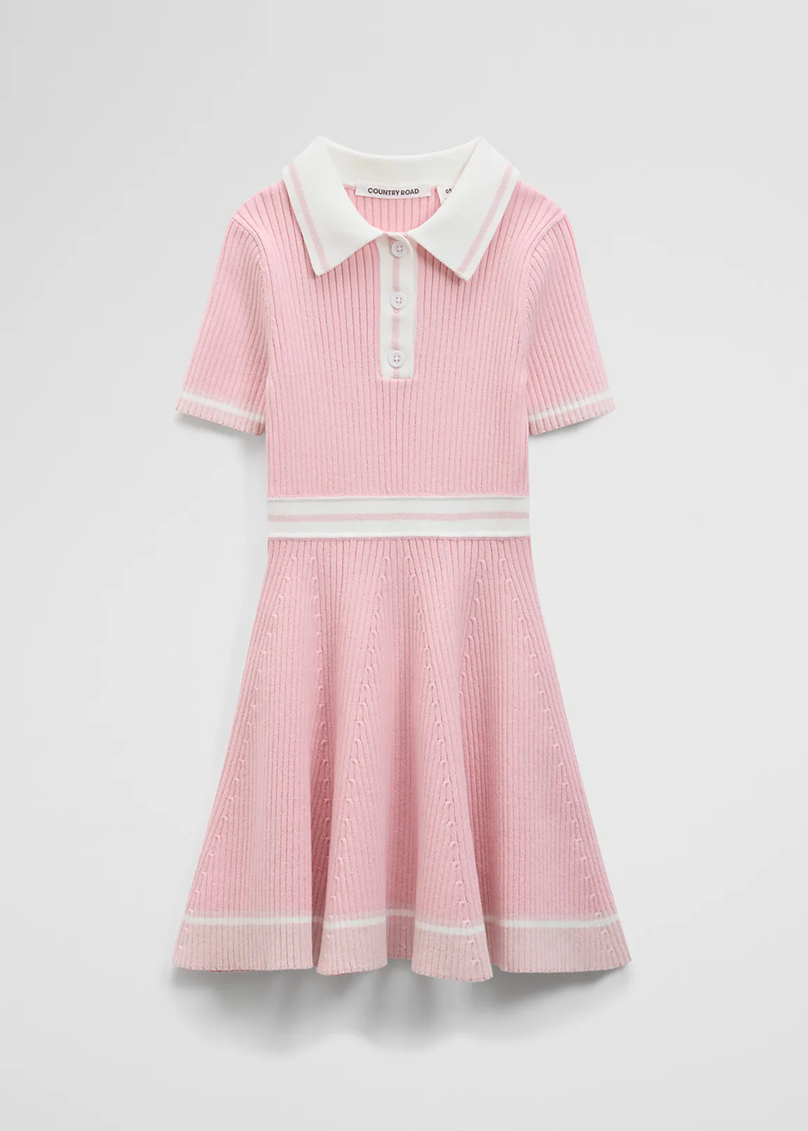 Short Sleeve Knit Dress - PLAYFUL PINK