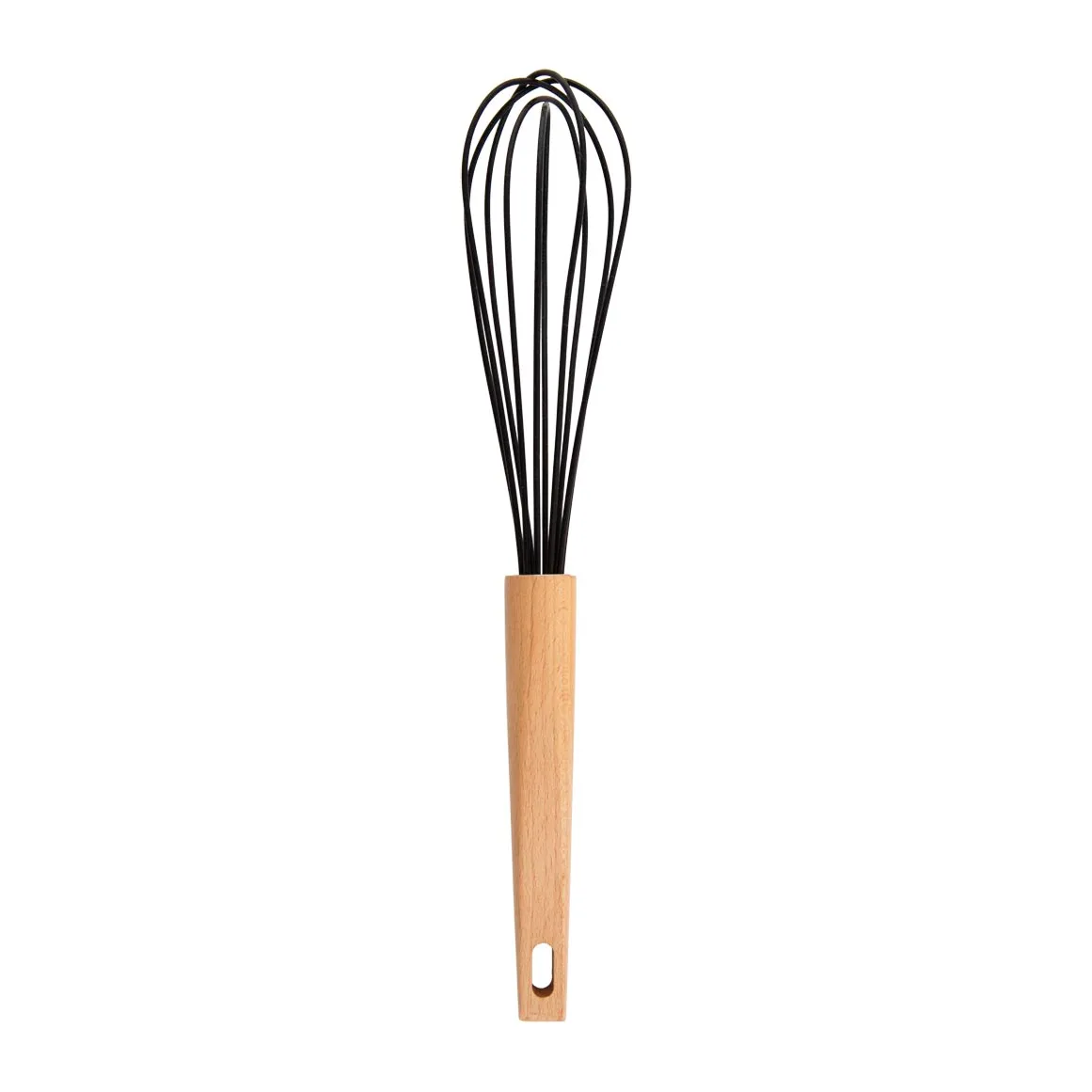 Silicone & Wood Whisk - BLACK