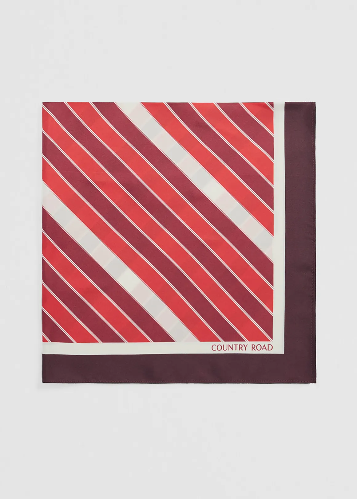Silk Print Scarf - AMBER ROUGE