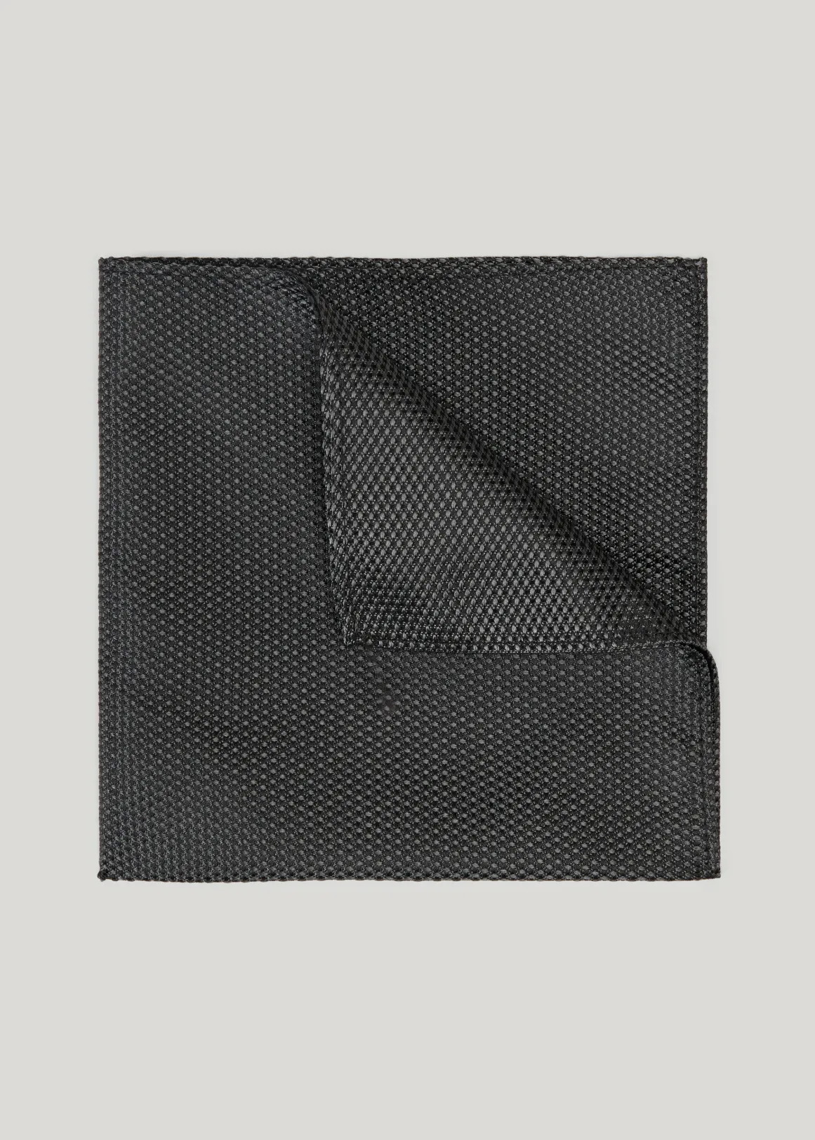 Silk Textured Two-Tone Pocket Square - CHARCOAL