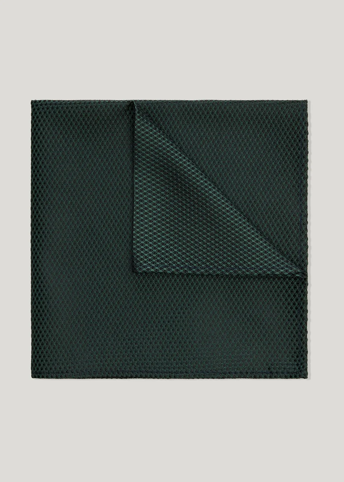 Silk Textured Two-Tone Pocket Square - DARK GREEN