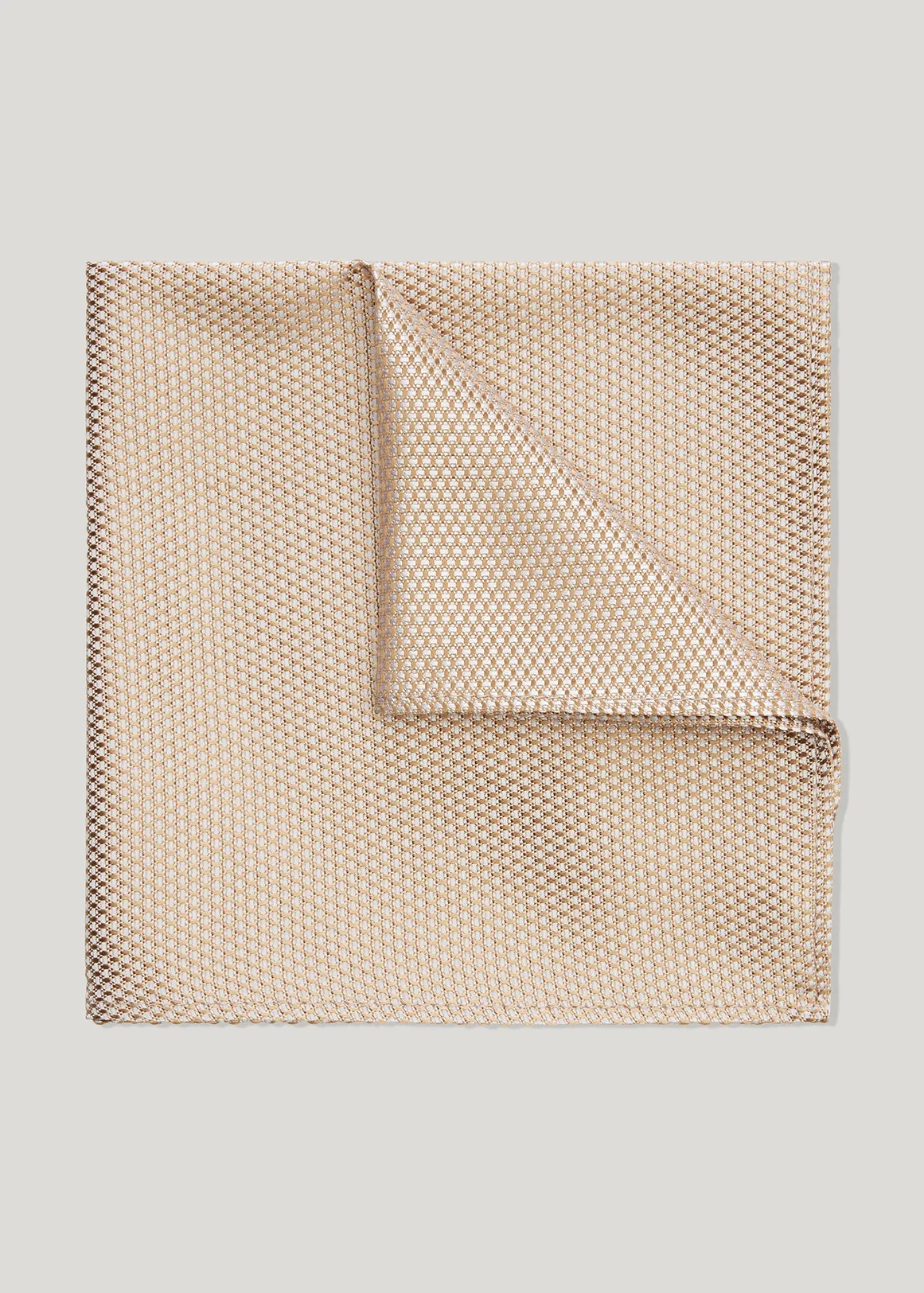 Silk Textured Two-Tone Pocket Square - LATTE