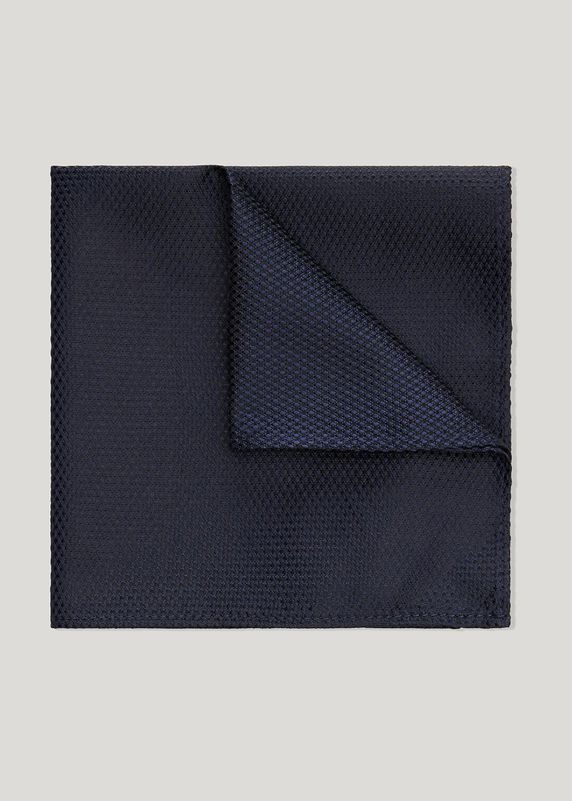 Silk Textured Two-Tone Pocket Square - NAVY