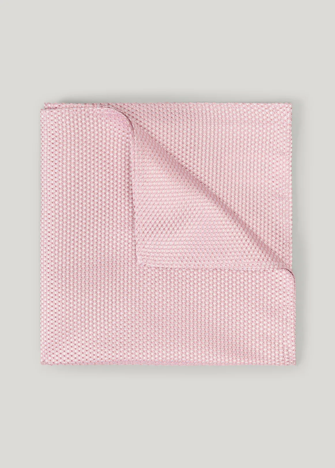 Silk Textured Two-Tone Pocket Square - PINK