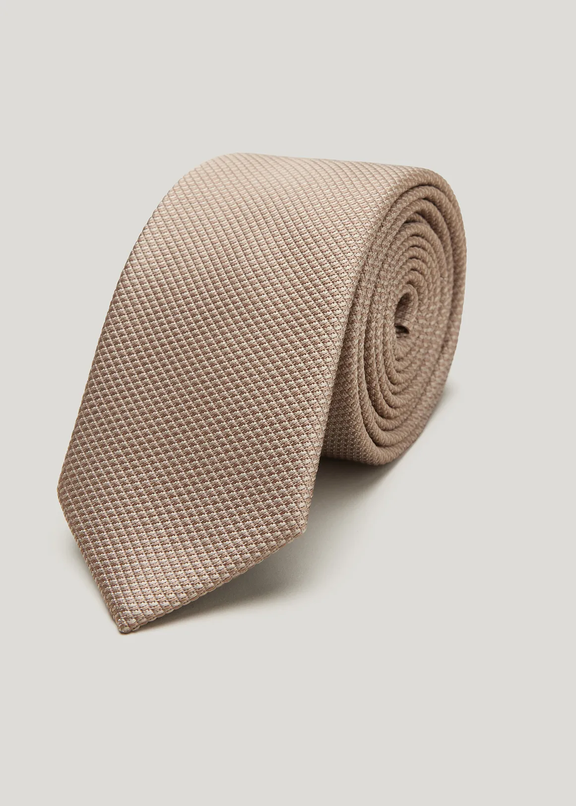 Silk Textured Two-tone Tie - LATTE