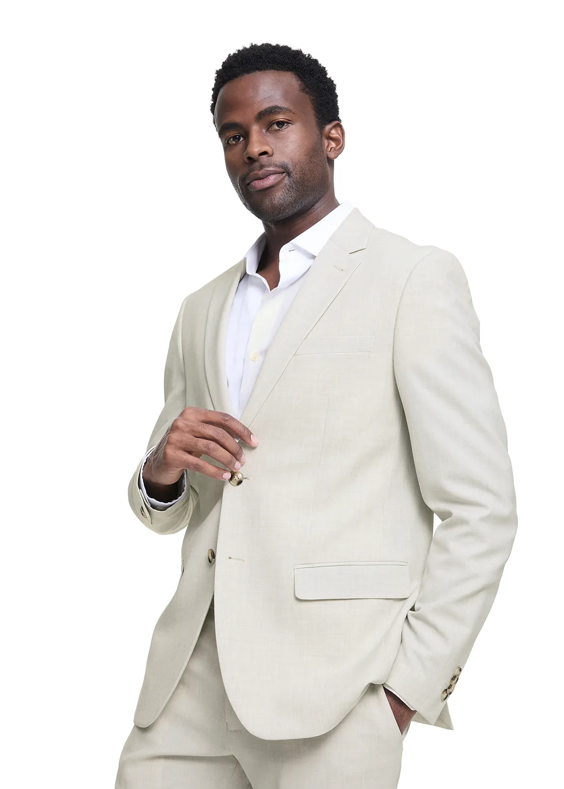 Silver Slim Fit Viscose Blend Suit Jacket