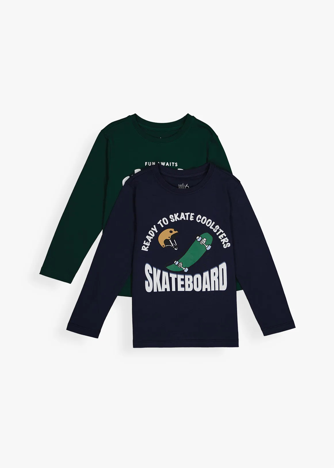 Skateboard Graphic Cotton T-shirts 2 Pack - X NAVY