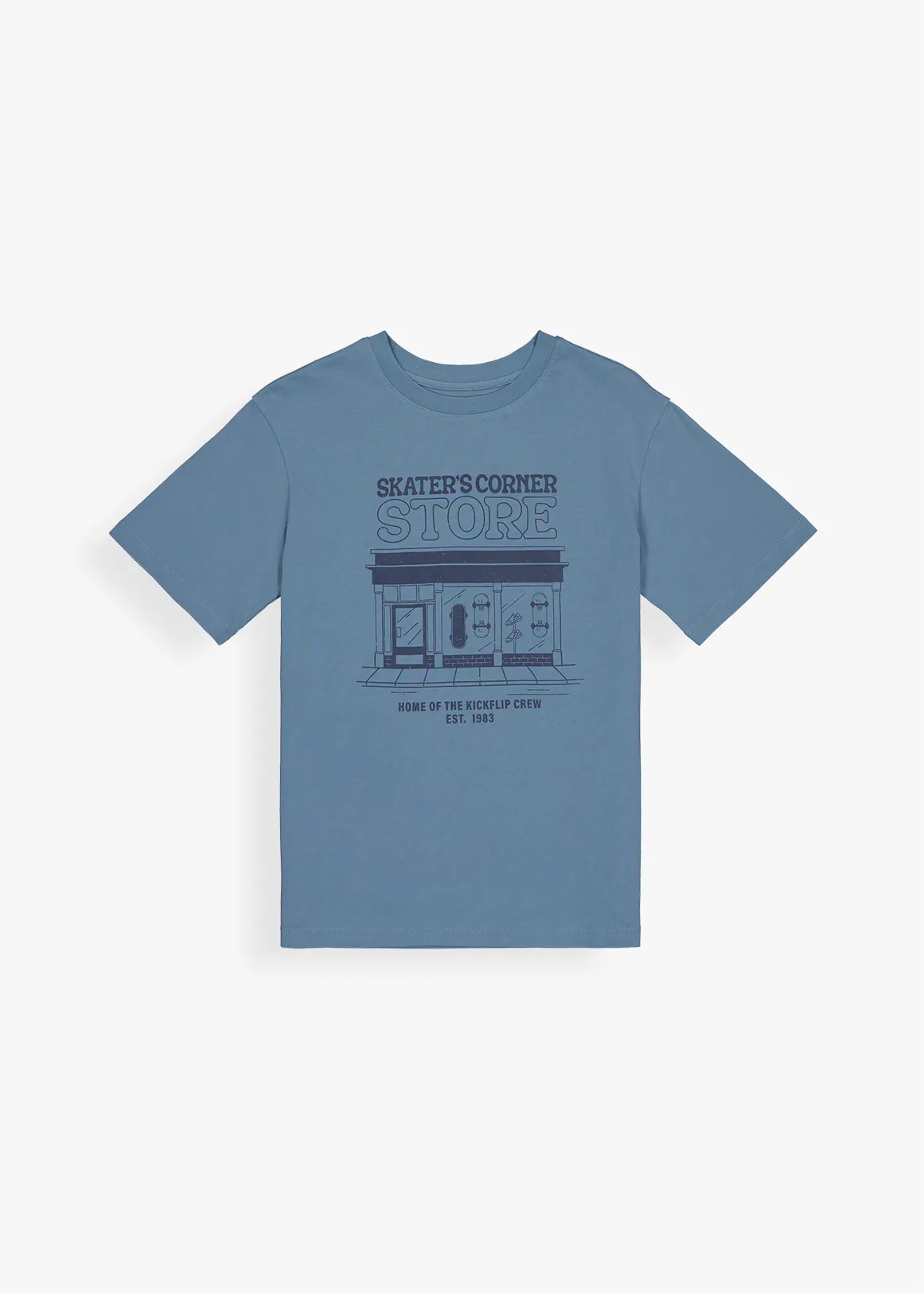 Skater's Corner Cotton T-shirt - X BLUE