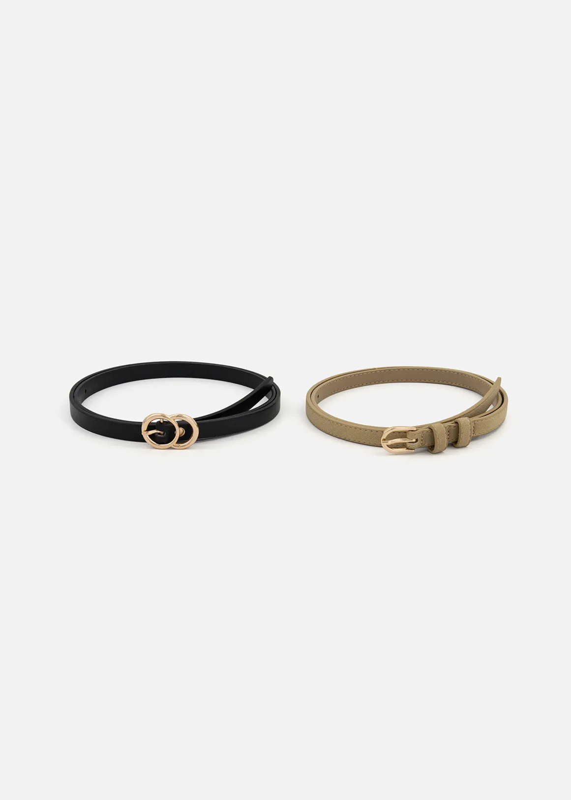 Skinny Belts 2 Pack - X BLACK
