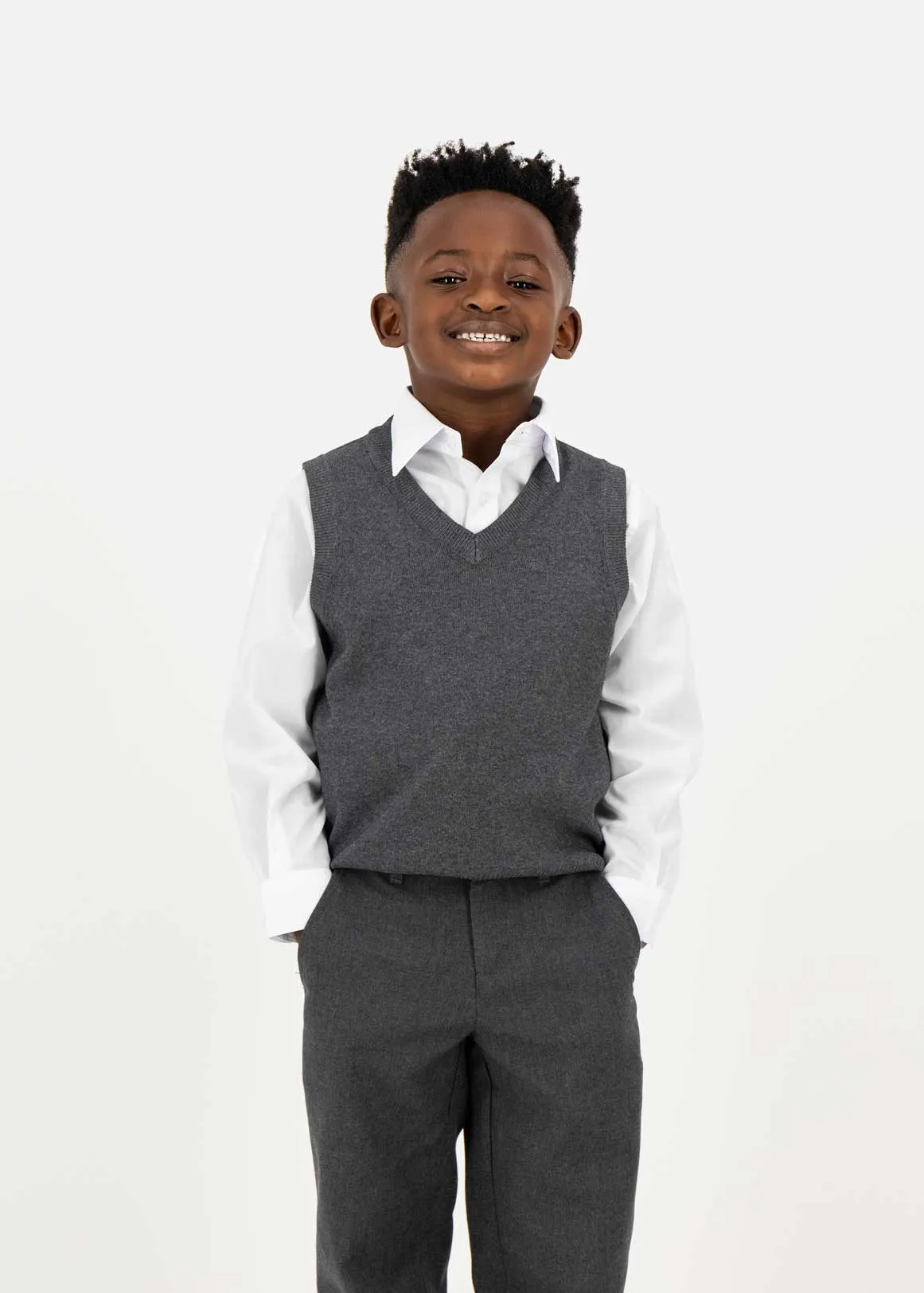 Sleeveless V-Neck Pullover - GREY MELANGE