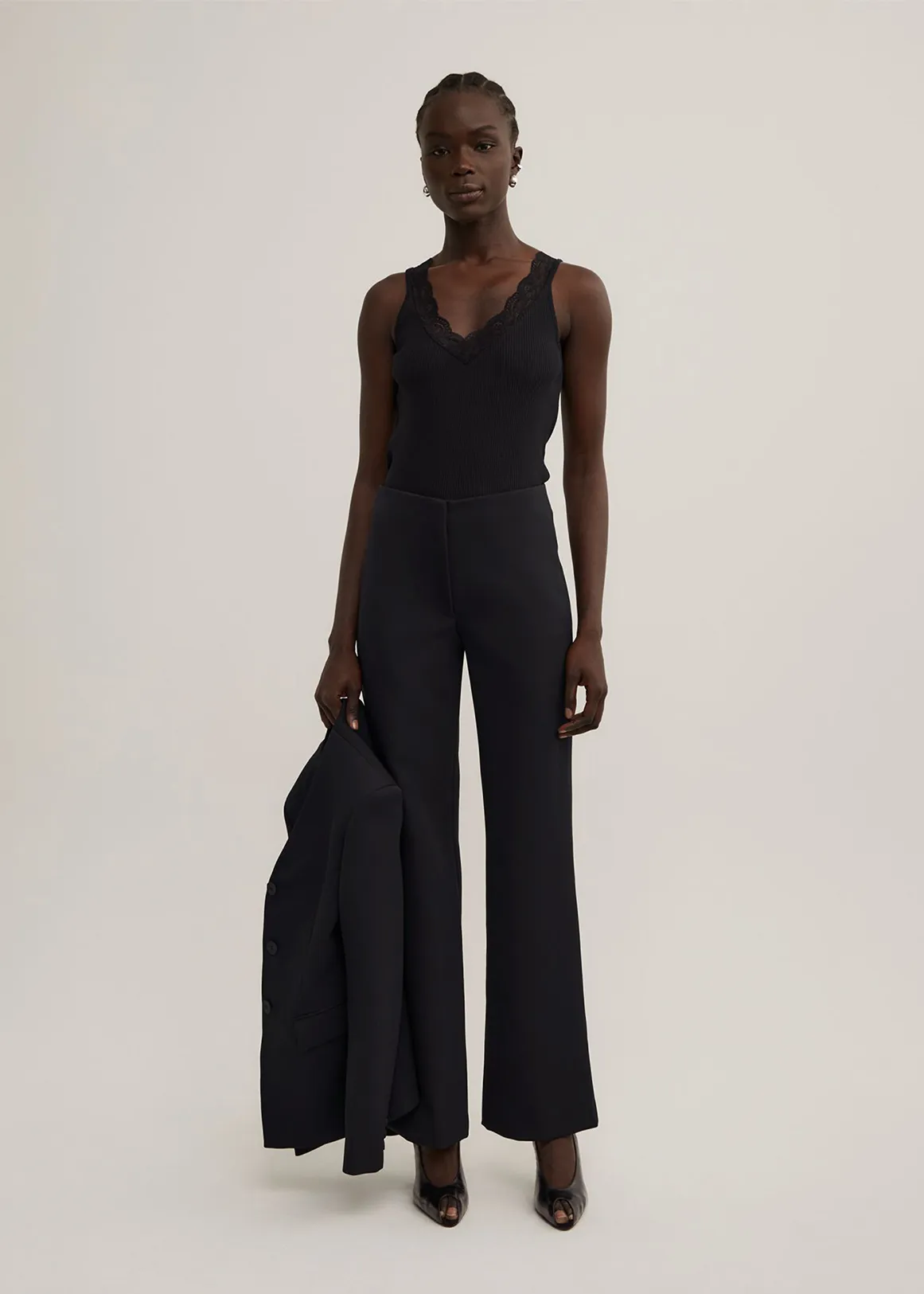 Slim Clean Pants - BLACK