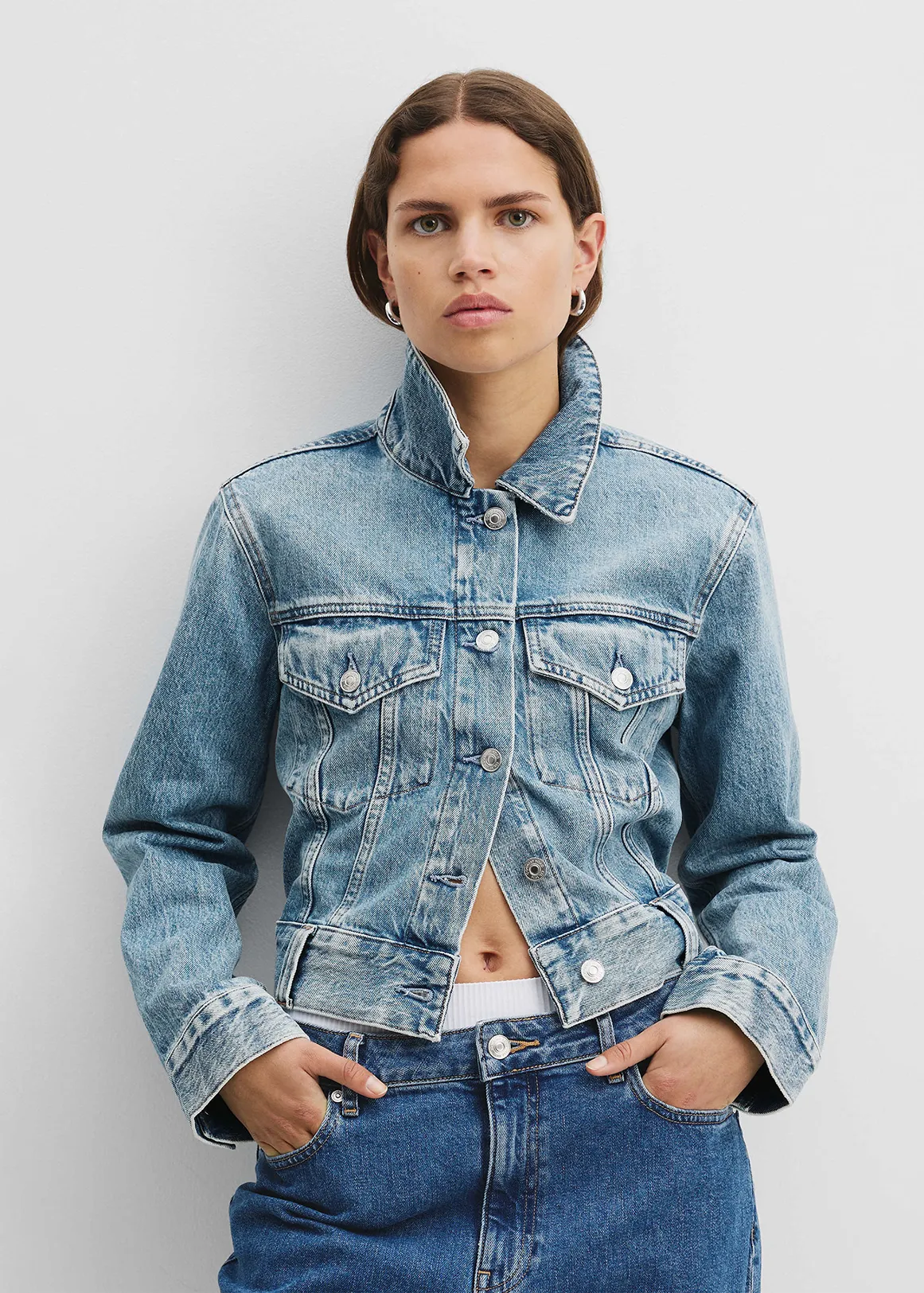 Slim Denim Jacket - VINTAGE WASH DENIM