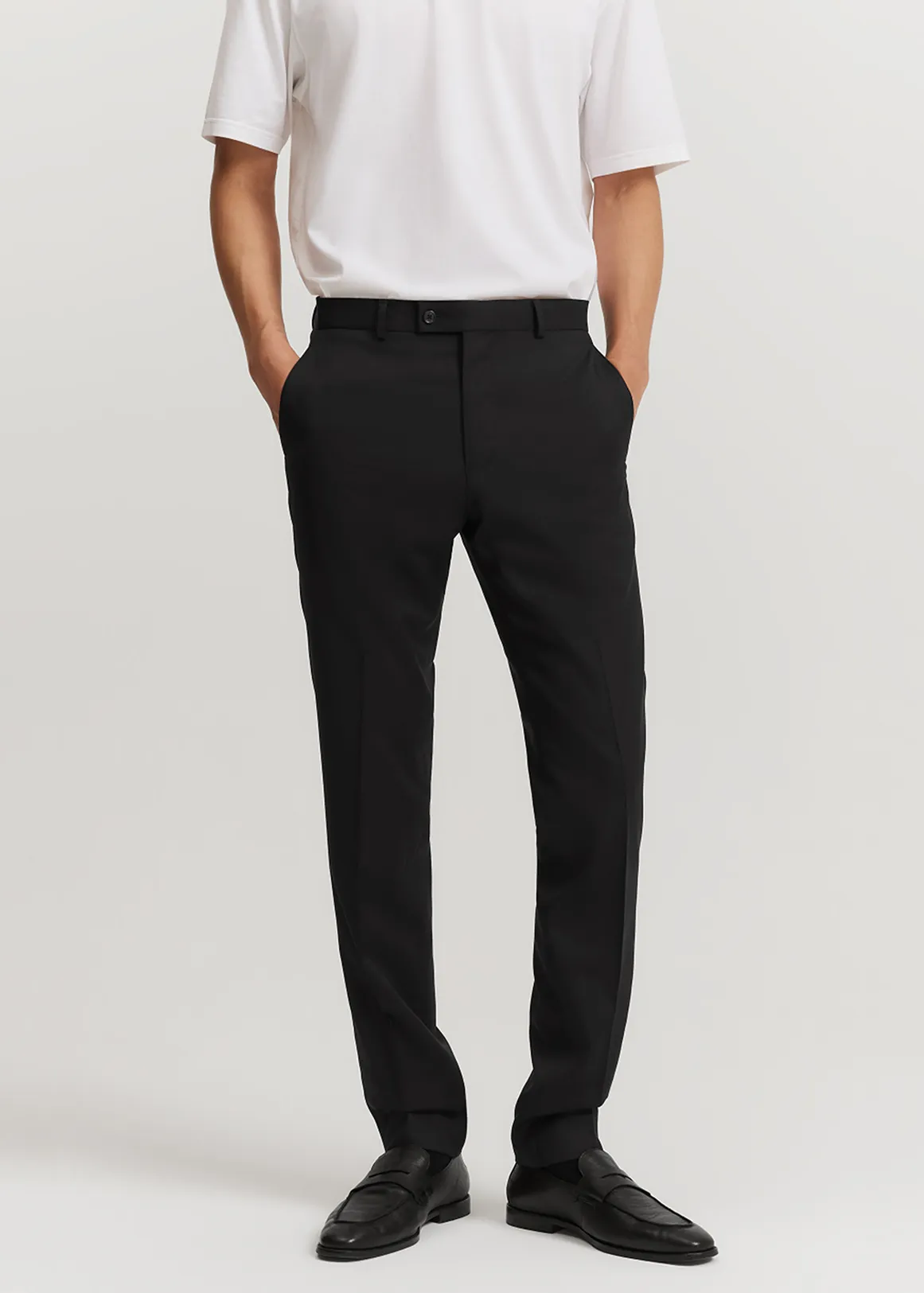 Slim Fit Australian Wool Travel Pant - BLACK