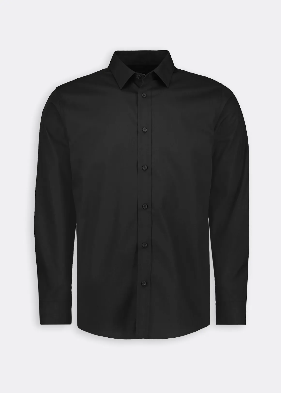 Slim Fit Easy Care Cotton Blend Colour Shirt - BLACK