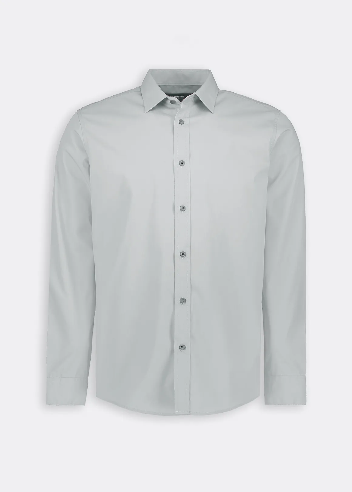 Slim Fit Easy Care Cotton Blend Colour Shirt - SILVER