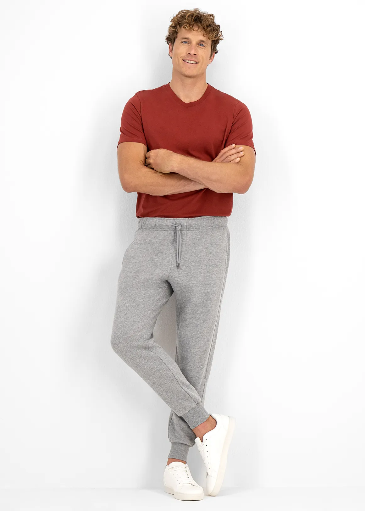 Slim Fit Fleece Joggers - GREY MELANGE