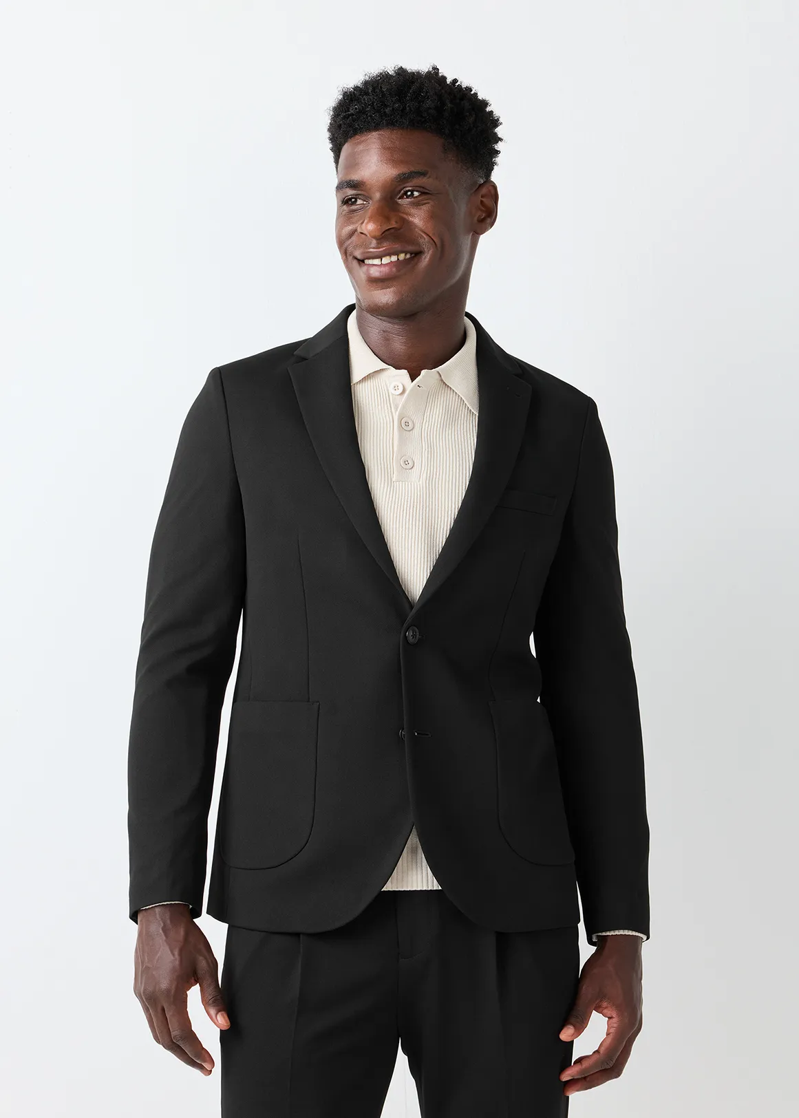 Slim Fit Flex Comfort Stretch Blazer - BLACK