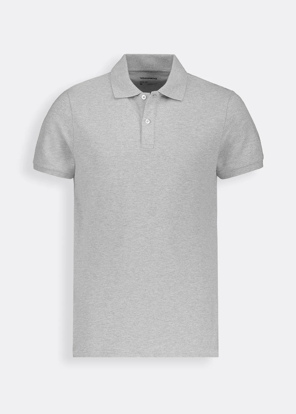 Slim Fit Pique Golfer - GREY MELANGE