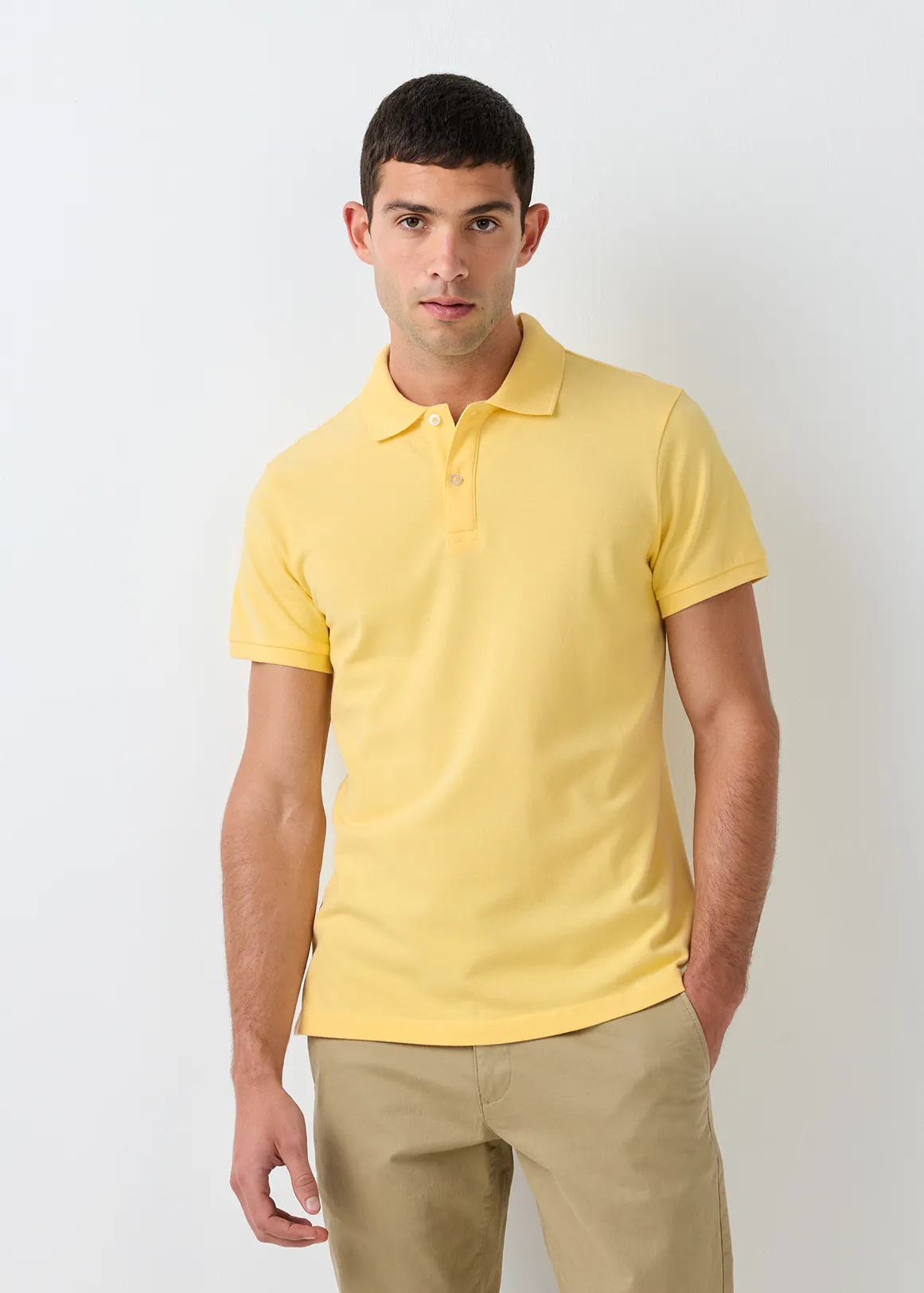 Slim Fit Pique Golfer - LIGHT YELLOW