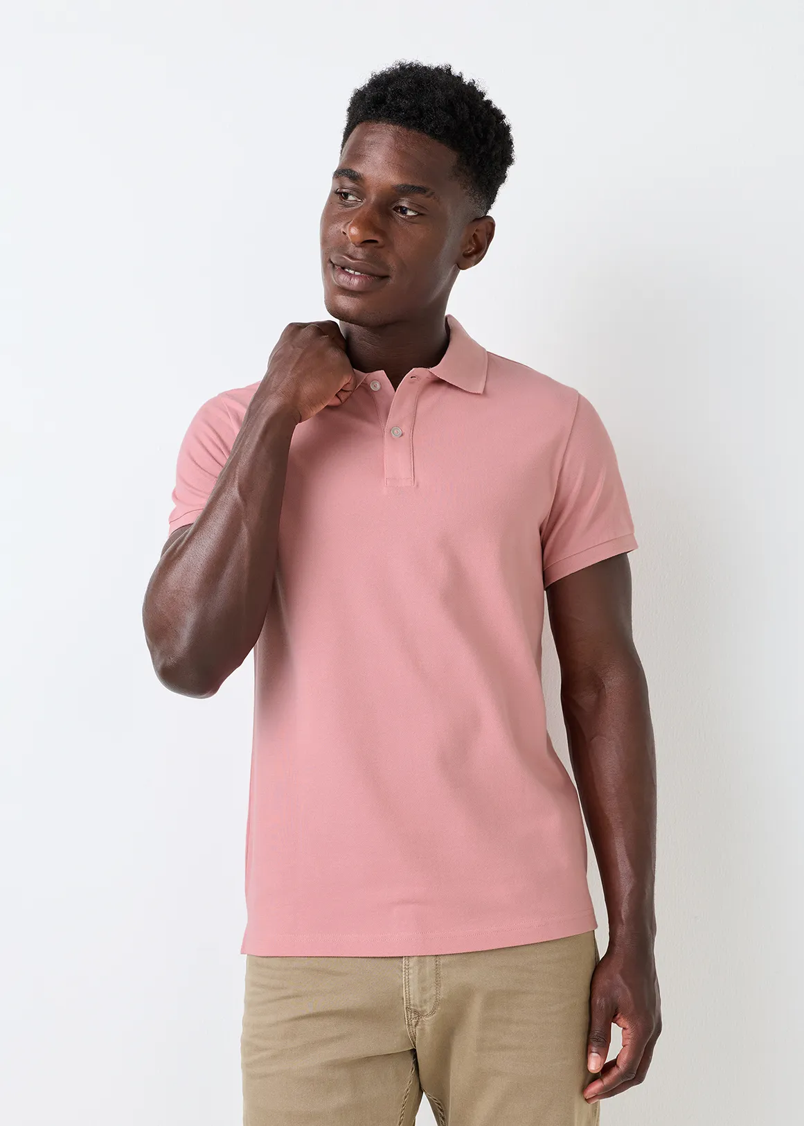 Slim Fit Pique Golfer - PINK