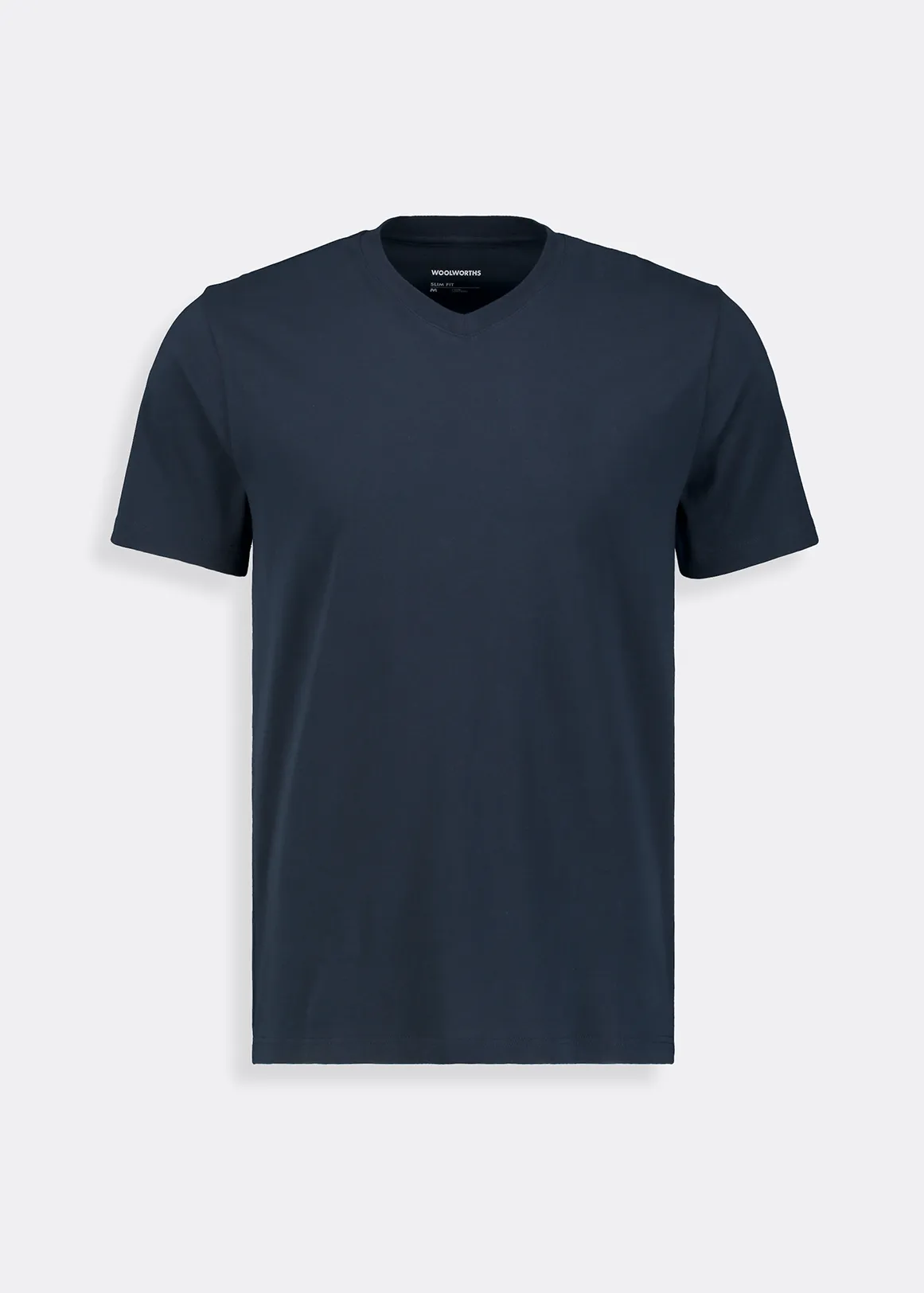 Slim Fit V-neck Cotton T-shirt - NAVY