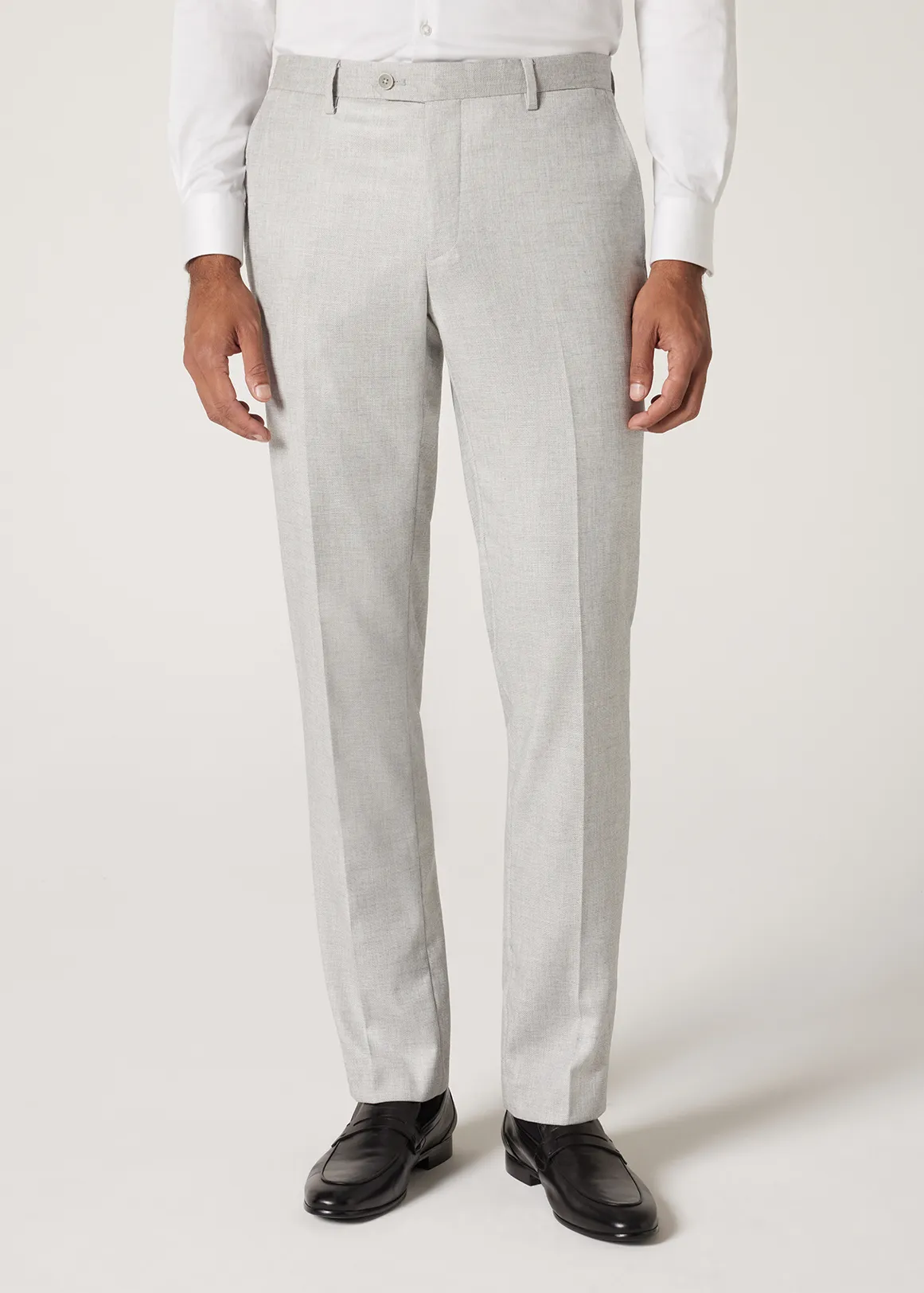 Slim Stretch Textured Tailored Pant - LIGHT GREY