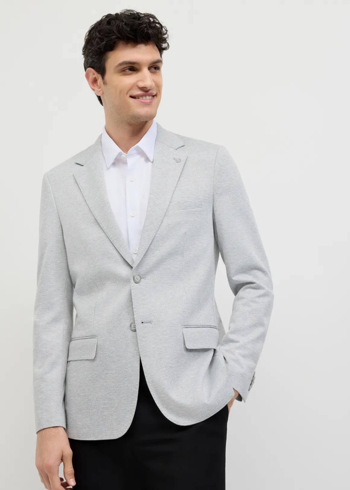 Slim Stretch Travel Blazer - LIGHT GREY
