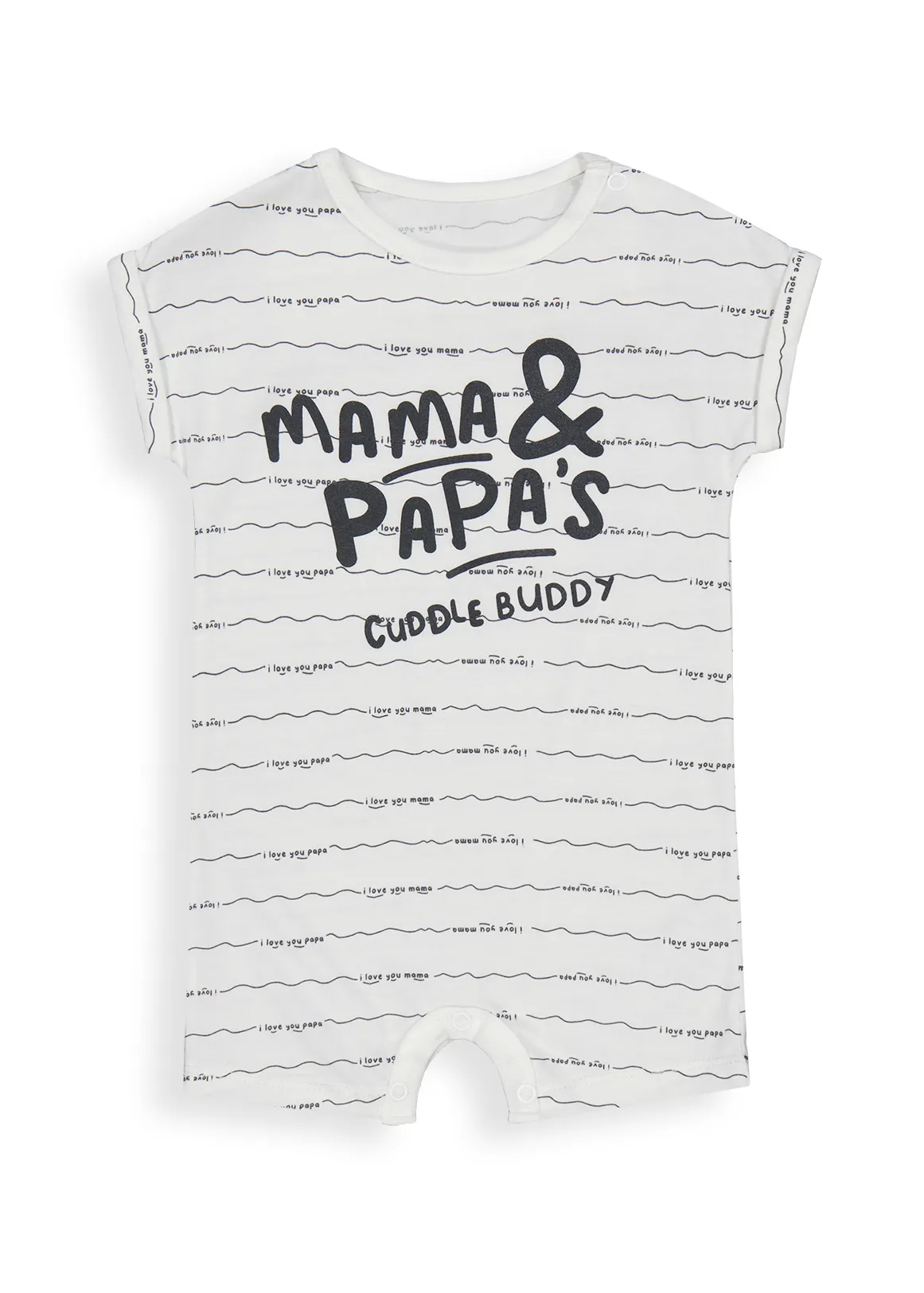 Slogan Cotton Romper - X WHITE