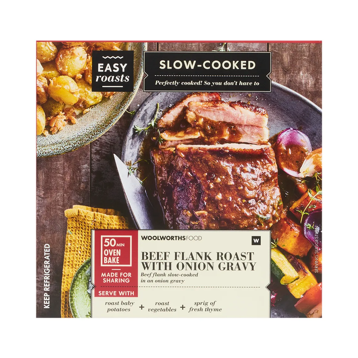Slow Cooked Beef Flank Roast with Onion Gravy Avg 1.2 kg