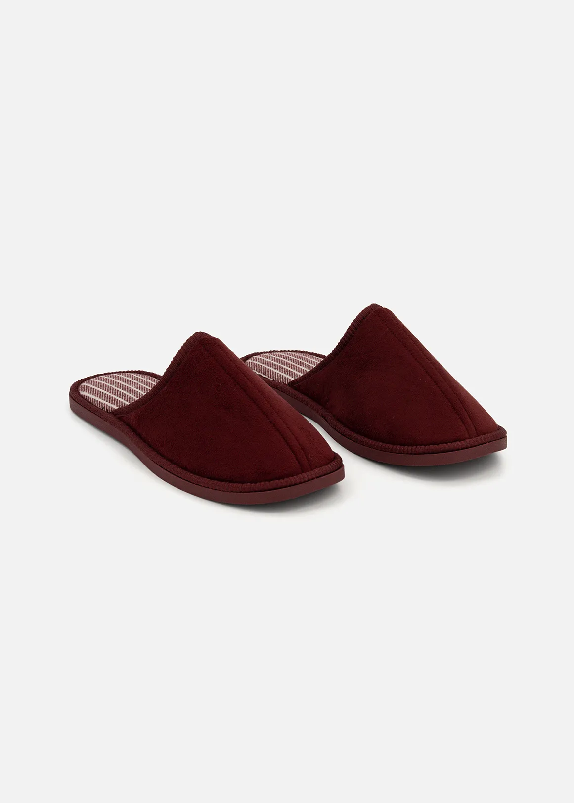 Smart Foam Faux Suede Mule Slippers - BURGUNDY