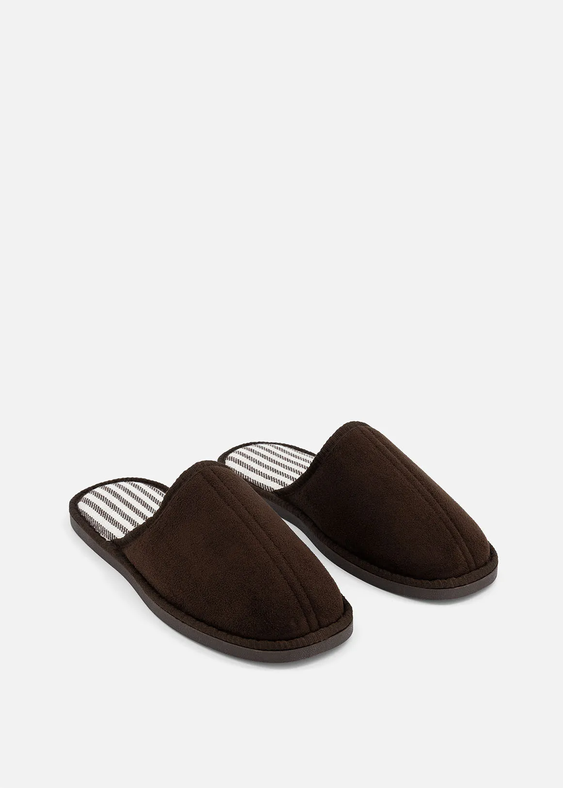 Smart Foam Faux Suede Mule Slippers - CHOCOLATE