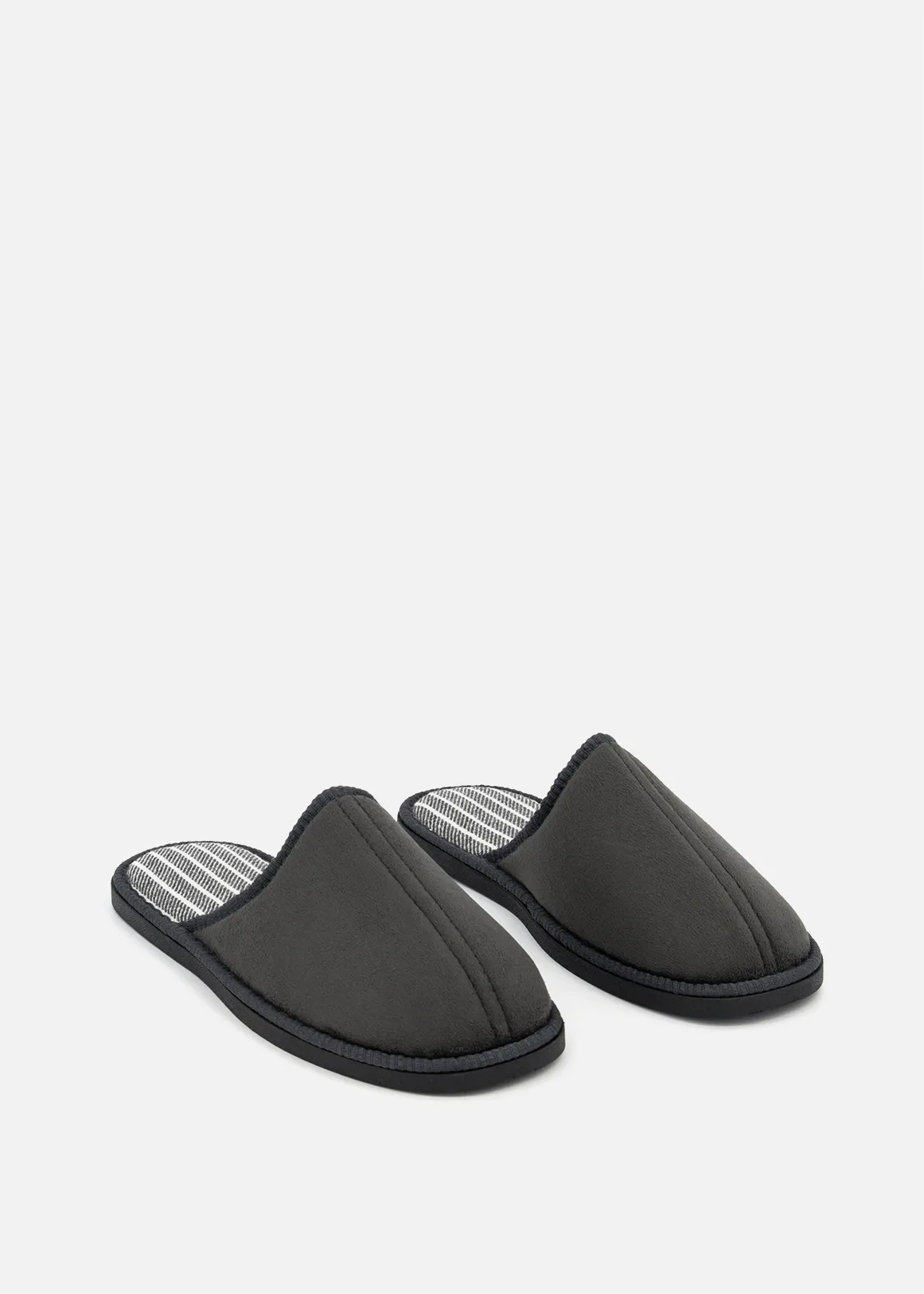 Smart Foam Faux Suede Mule Slippers - GREY