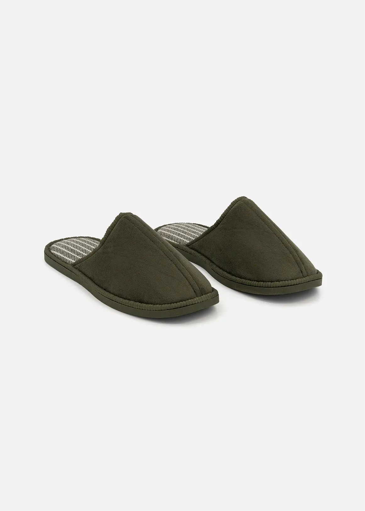 Smart Foam Faux Suede Mule Slippers - KHAKI