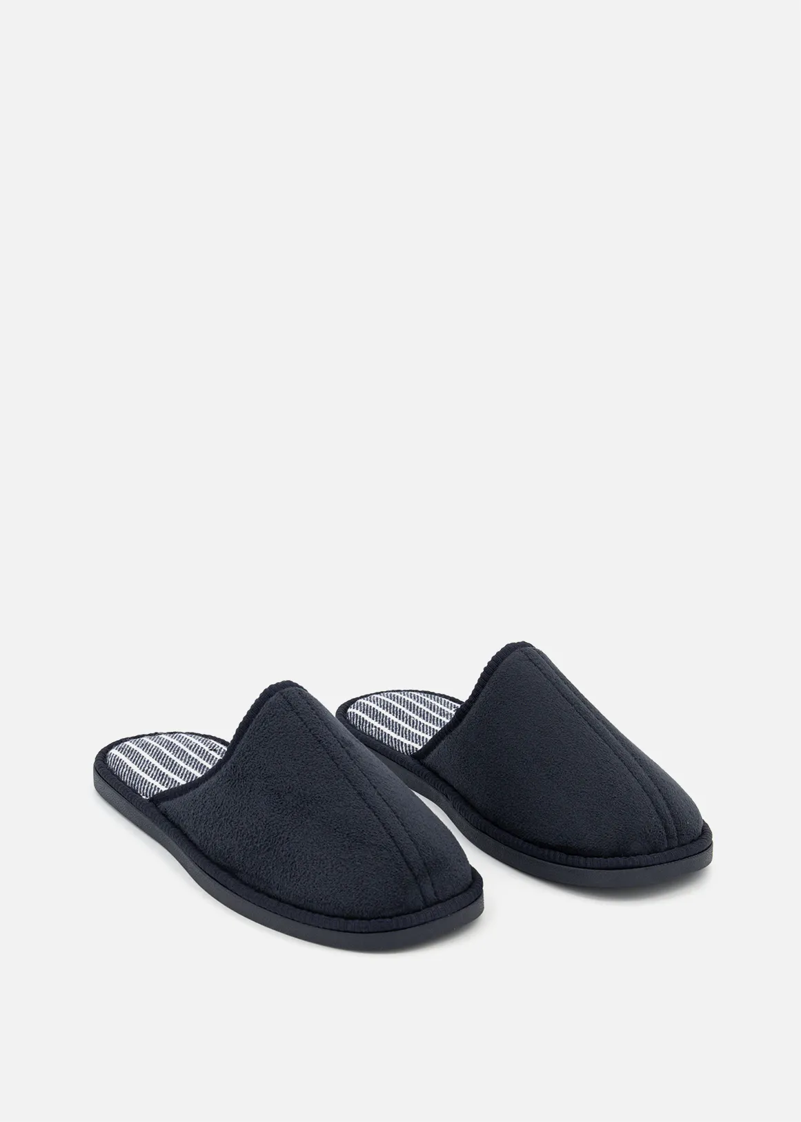 Smart Foam Faux Suede Mule Slippers - NAVY