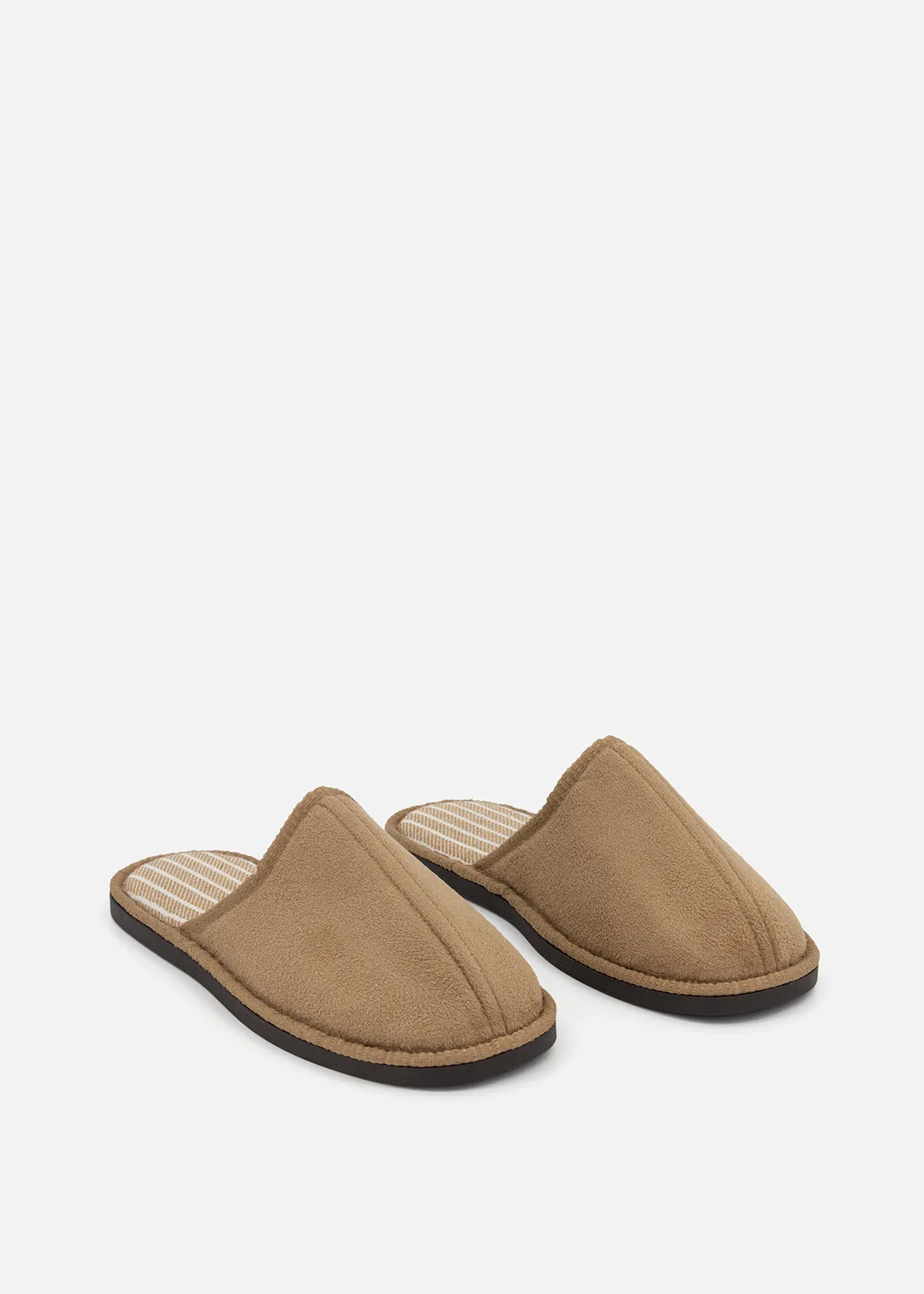 Smart Foam Faux Suede Mule Slippers - STONE