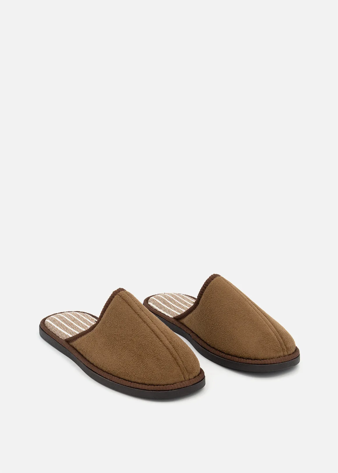Smart Foam Faux Suede Mule Slippers - TAN
