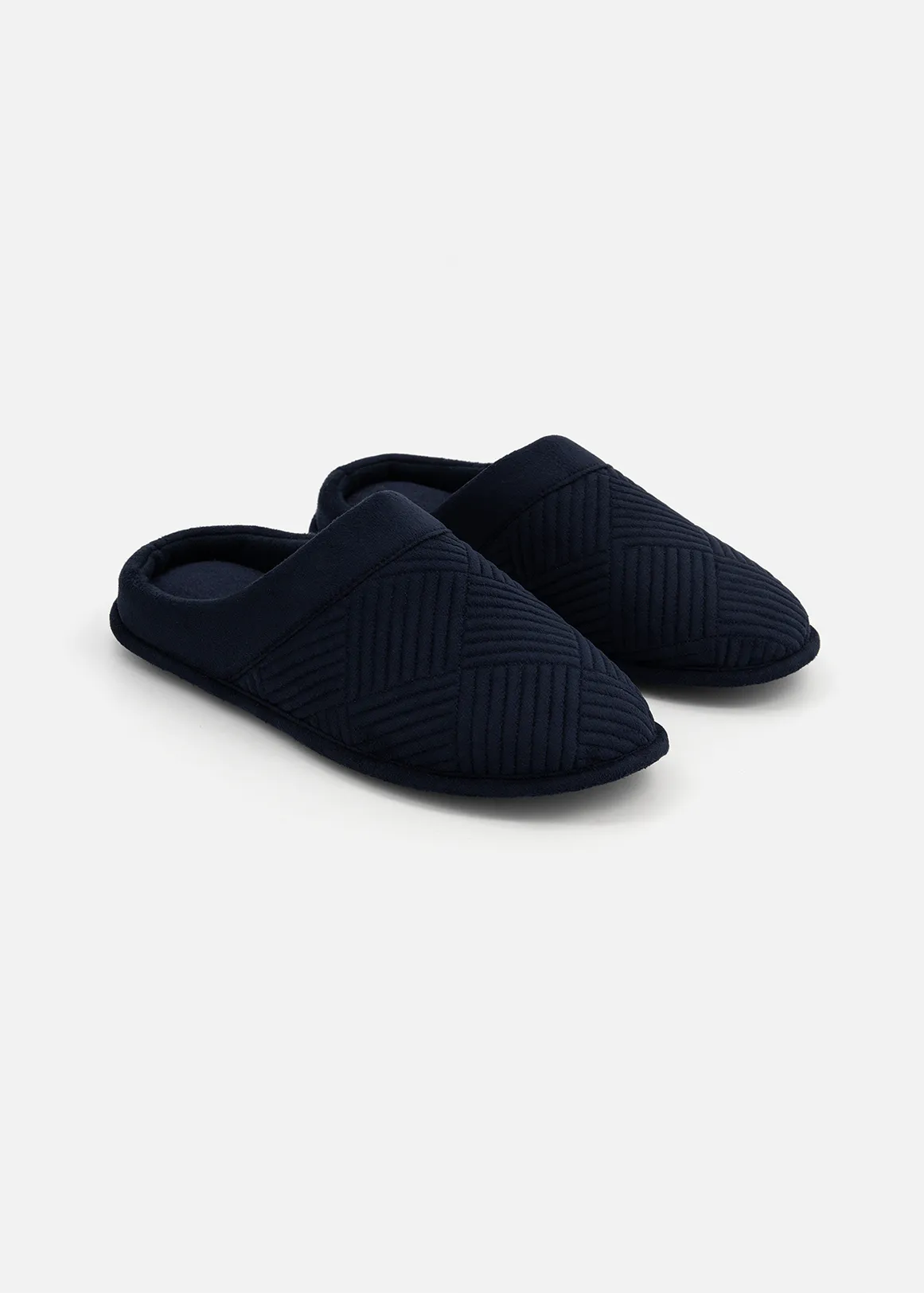 Smart Foam Quilted Mule Slippers - NAVY