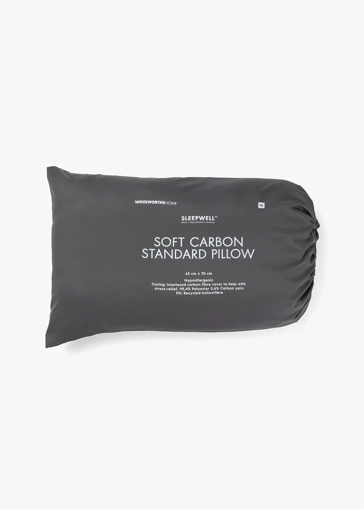 Soft Carbon Hypoallergenic Standard Pillow - WHITE