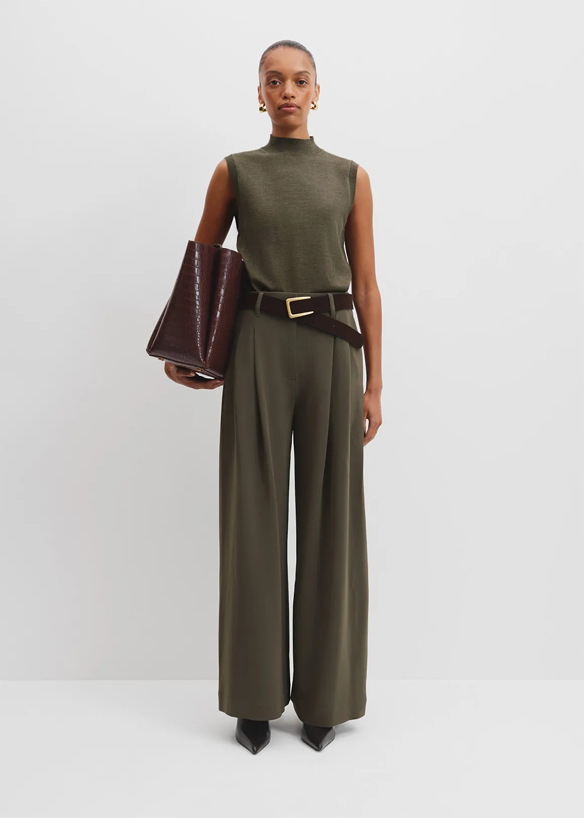 Soft Pleat Pant - KELP
