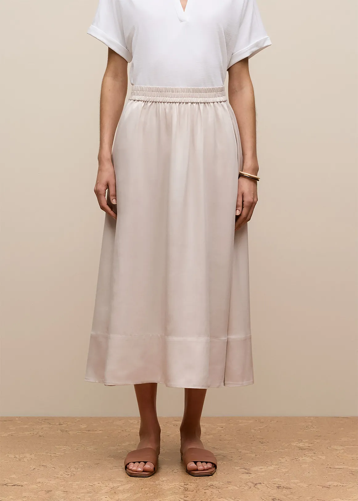 Soft Pull On Skirt - STONE