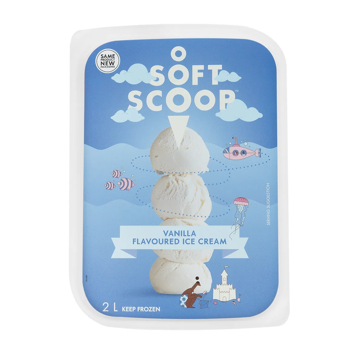 Soft Scoop Vanilla Flavoured Ice Cream 2 L