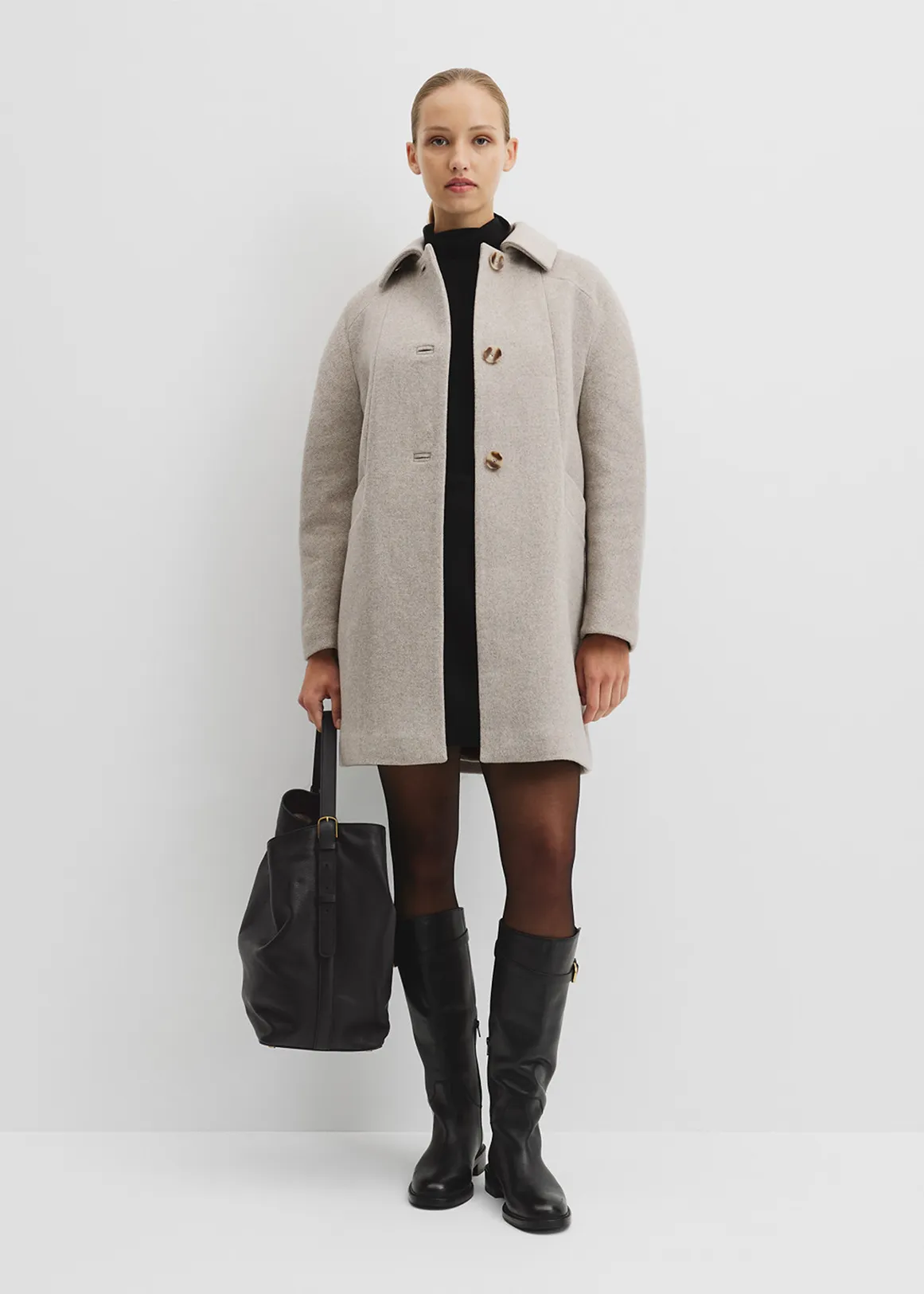 Soft Tulip Coat - GREY MARLE