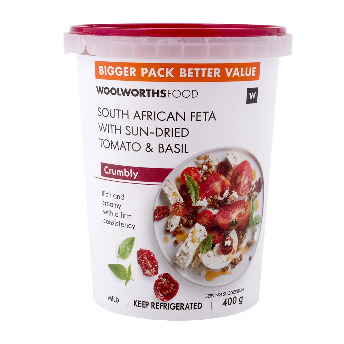 South African Feta Cheese with Sun-Dried Tomato & Basil 400 g