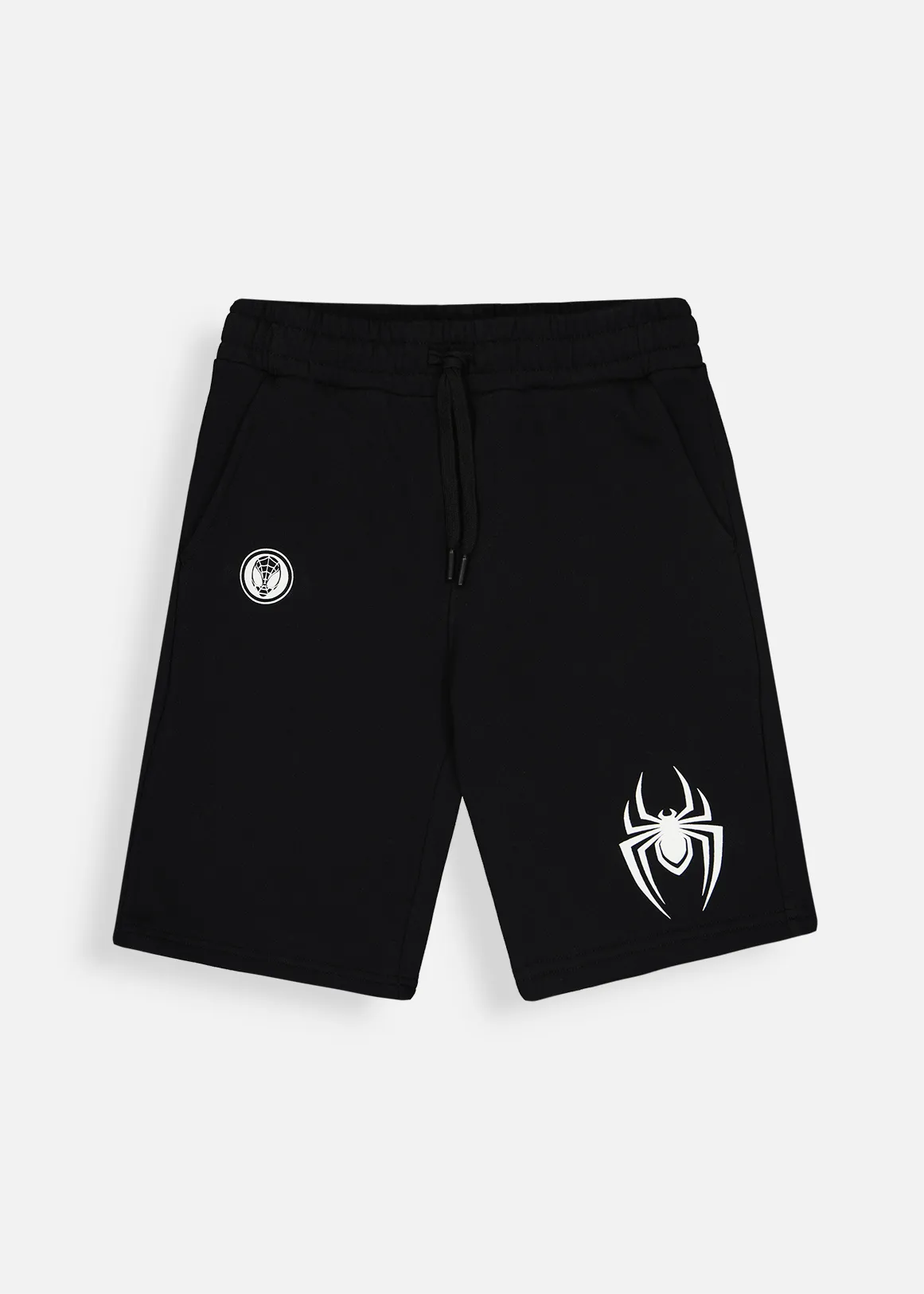 Spiderman Cotton Fleece Shorts - X BLACK