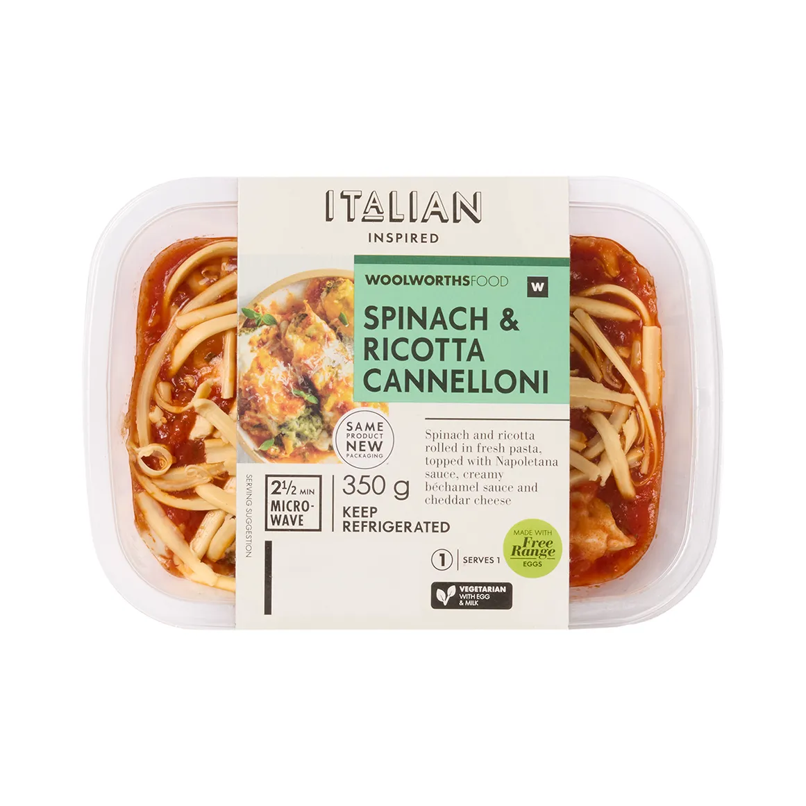 Spinach & Ricotta Cannelloni 350 g